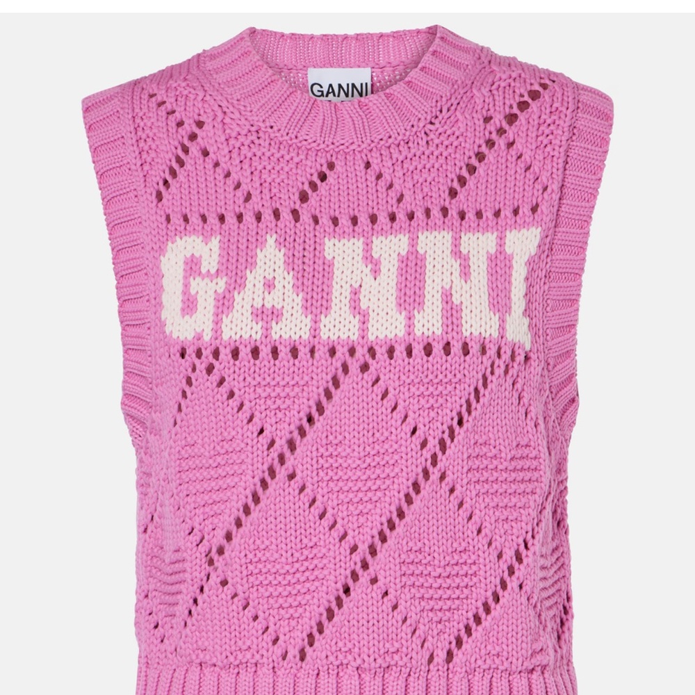 Ganni Pink Jacquard Vest